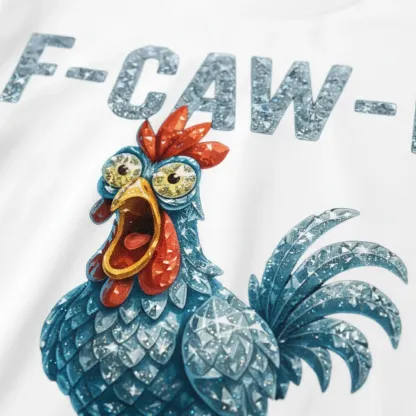 Cute Cartoon Humor Graphic Print Tee F-CAW-F Streetwear Tee