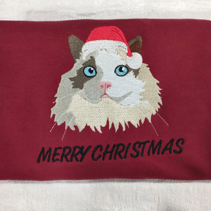 Personalized Embroidered Pet Portrait Organic Sweatshirt 