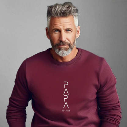 Custom Embroidered Dad Sweatshirt With Kids Names on Sleeve