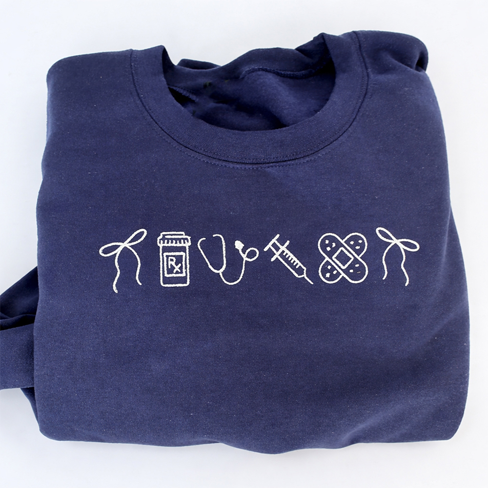 Minimalist Nurse Life icons T-Shirt Embroidered Sweatshirt Hoodie Career Pride Style