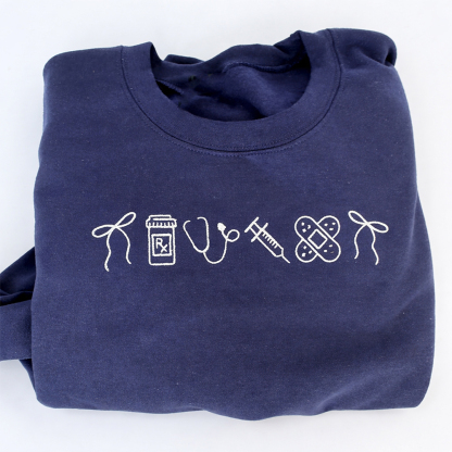 Minimalist Nurse Life icons T-Shirt Embroidered Sweatshirt Hoodie Career Pride Style