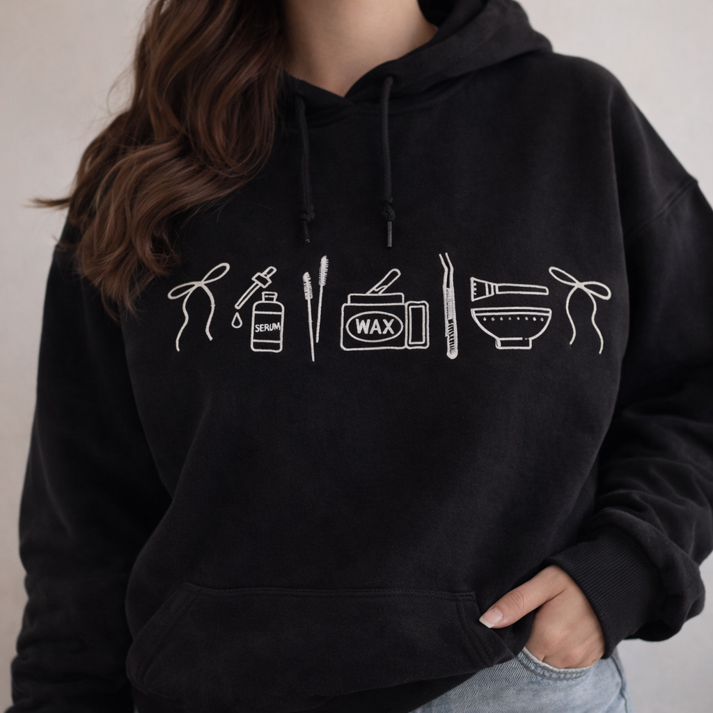 Embroidered Minimalist Nurse Life Icons Sweatshirt Hoodie