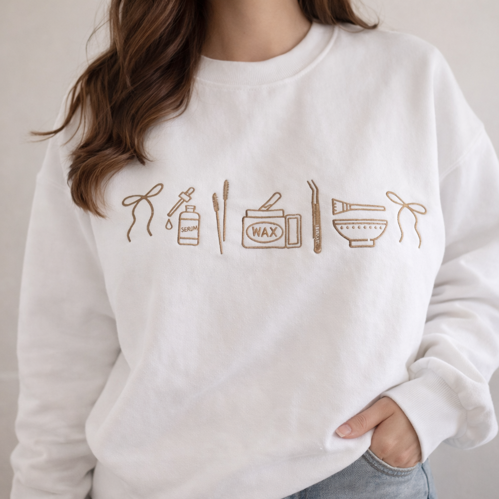 Embroidered Minimalist Nurse Life Icons Sweatshirt Hoodie