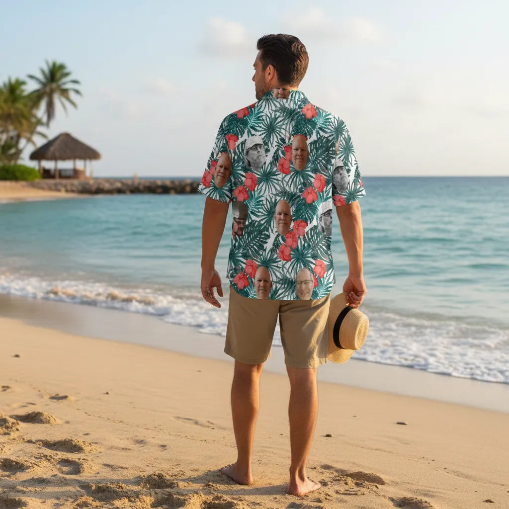 Personalized Face Hawaiian Shirt Summer Party Shirt Funny Gift for Dad