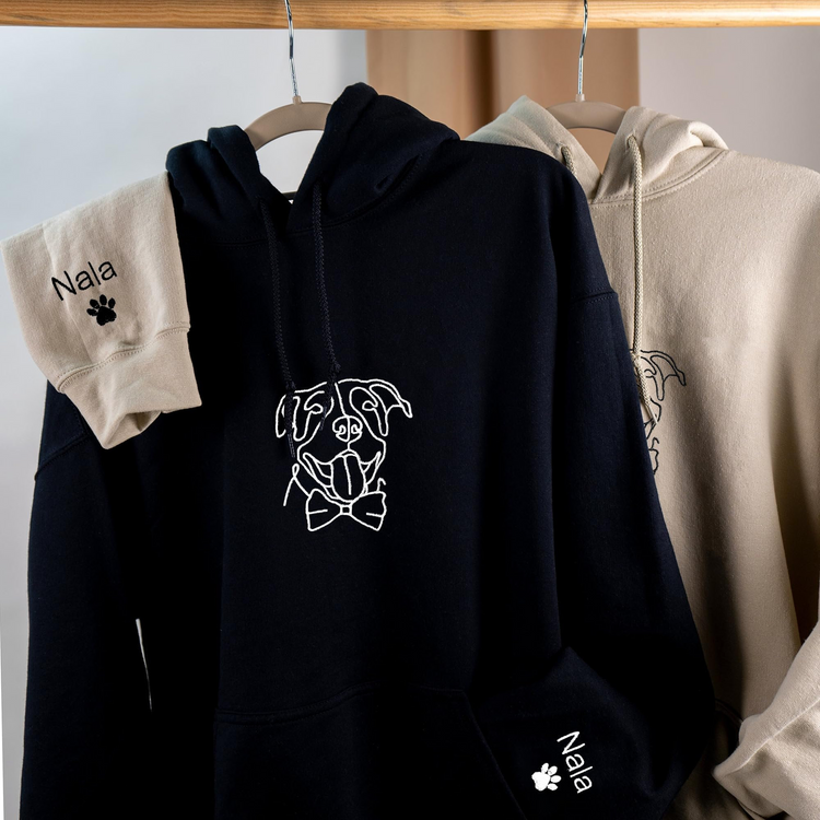 Custom Embroidered Line Art Pet Sweatshirt