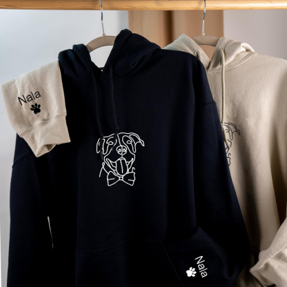 Custom Embroidered Line Art Pet Sweatshirt