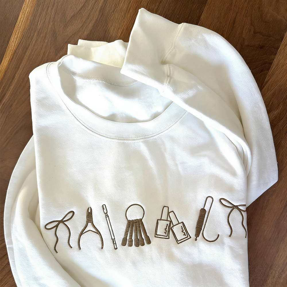 Embroidered Minimalist Nurse Life Icons Sweatshirt Hoodie