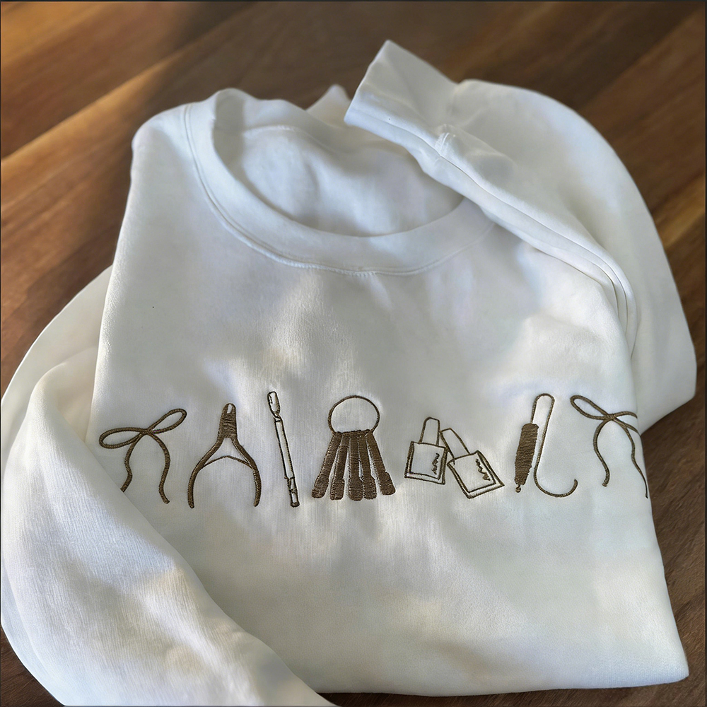 Embroidered Minimalist Nurse Life Icons Sweatshirt Hoodie