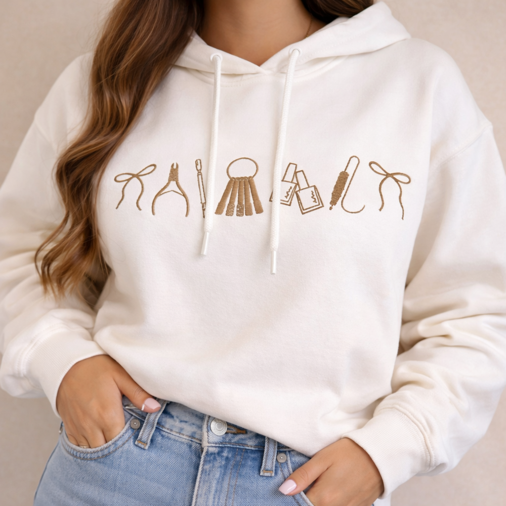 Embroidered Minimalist Nurse Life Icons Sweatshirt Hoodie