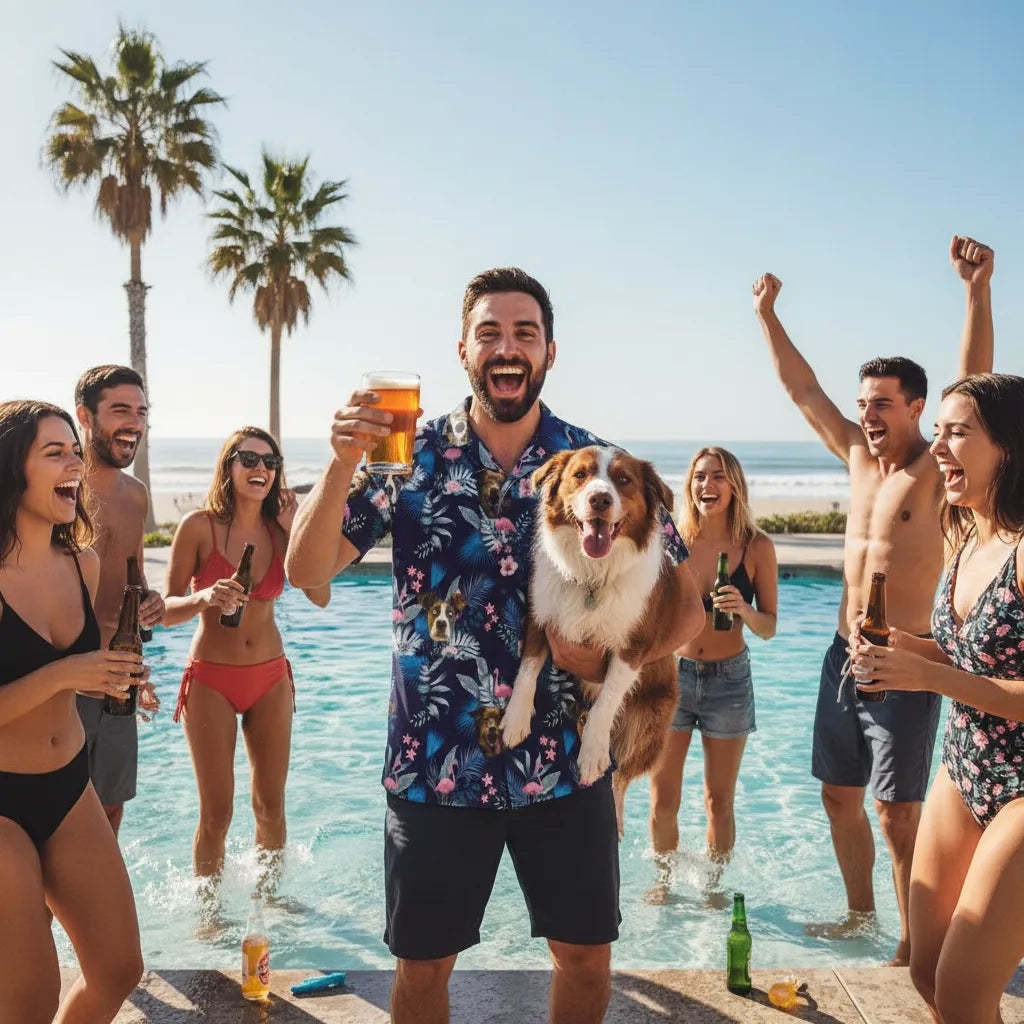 Personalized Face Hawaiian Shirt Summer Party Shirt Funny Gift for Him Bachelor Party Gift
