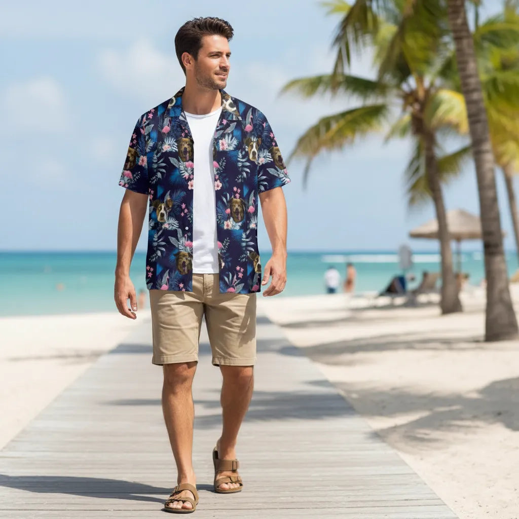 Personalized Face Hawaiian Shirt Summer Party Shirt Funny Gift for Him Bachelor Party Gift