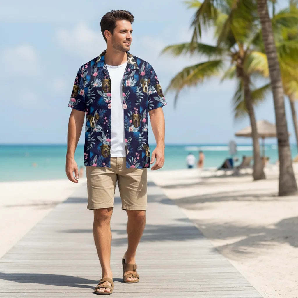 Personalized Face Hawaiian Shirt Summer Party Shirt Funny Gift for Him Bachelor Party Gift