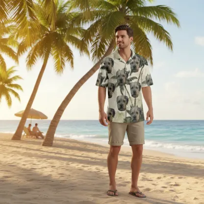Personalized Face Hawaiian Shirt Beach Day Shirt Funny Gift for Him
