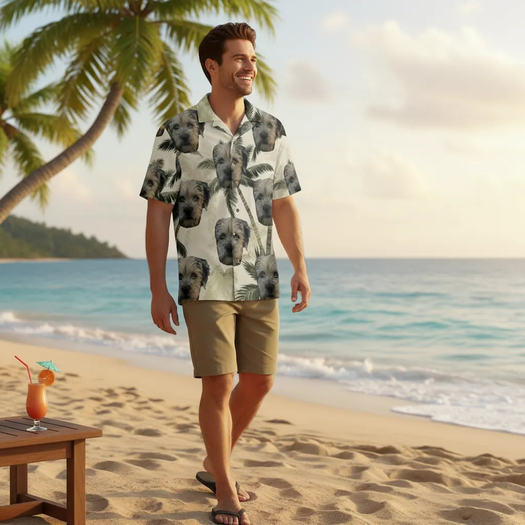 Personalized Face Hawaiian Shirt Beach Day Shirt Funny Gift for Him