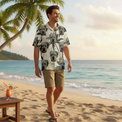 Personalized Face Hawaiian Shirt Beach Day Shirt Funny Gift for Him