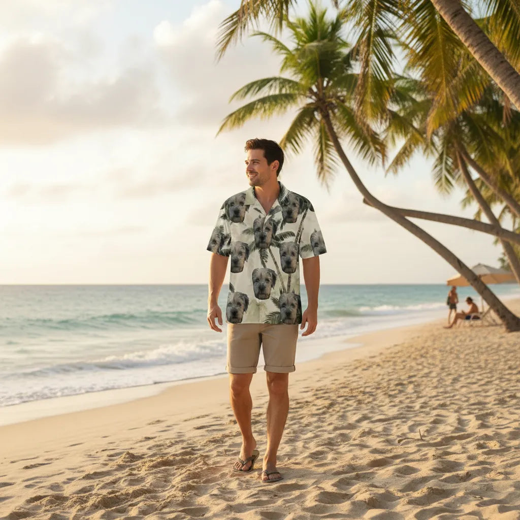 Personalized Face Hawaiian Shirt Beach Day Shirt Funny Gift for Him