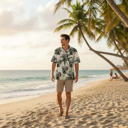 Personalized Face Hawaiian Shirt Beach Day Shirt Funny Gift for Him