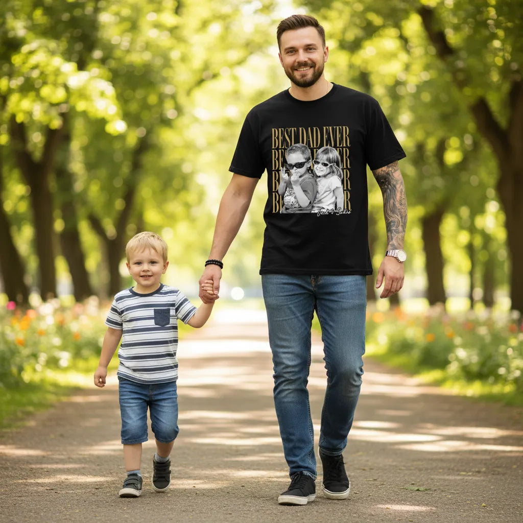 Personalized Dad Vintage Shirt With Kids Photo Funny Dad Shirt New Dad Gift Father's Day Gift