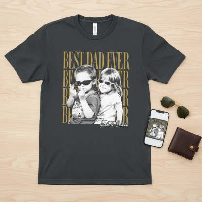 Personalized Dad Vintage Shirt With Kids Photo Funny Dad Shirt New Dad Gift Father's Day Gift