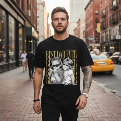 Personalized Dad Vintage Shirt With Kids Photo Funny Dad Shirt New Dad Gift Father's Day Gift