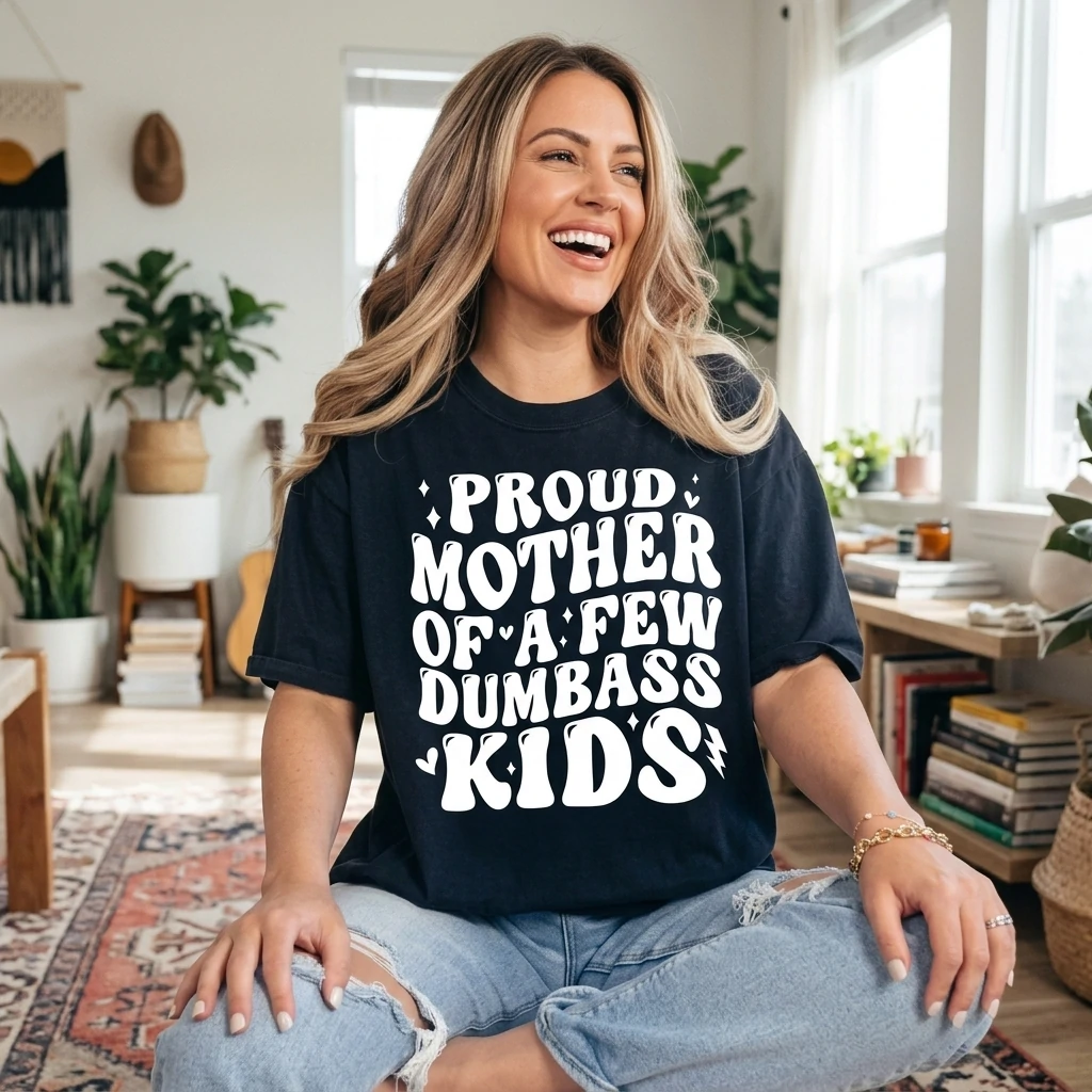 Proud Mother Dumbass Kids Tshirt Best Mom Vibes Tee Gift For Mom