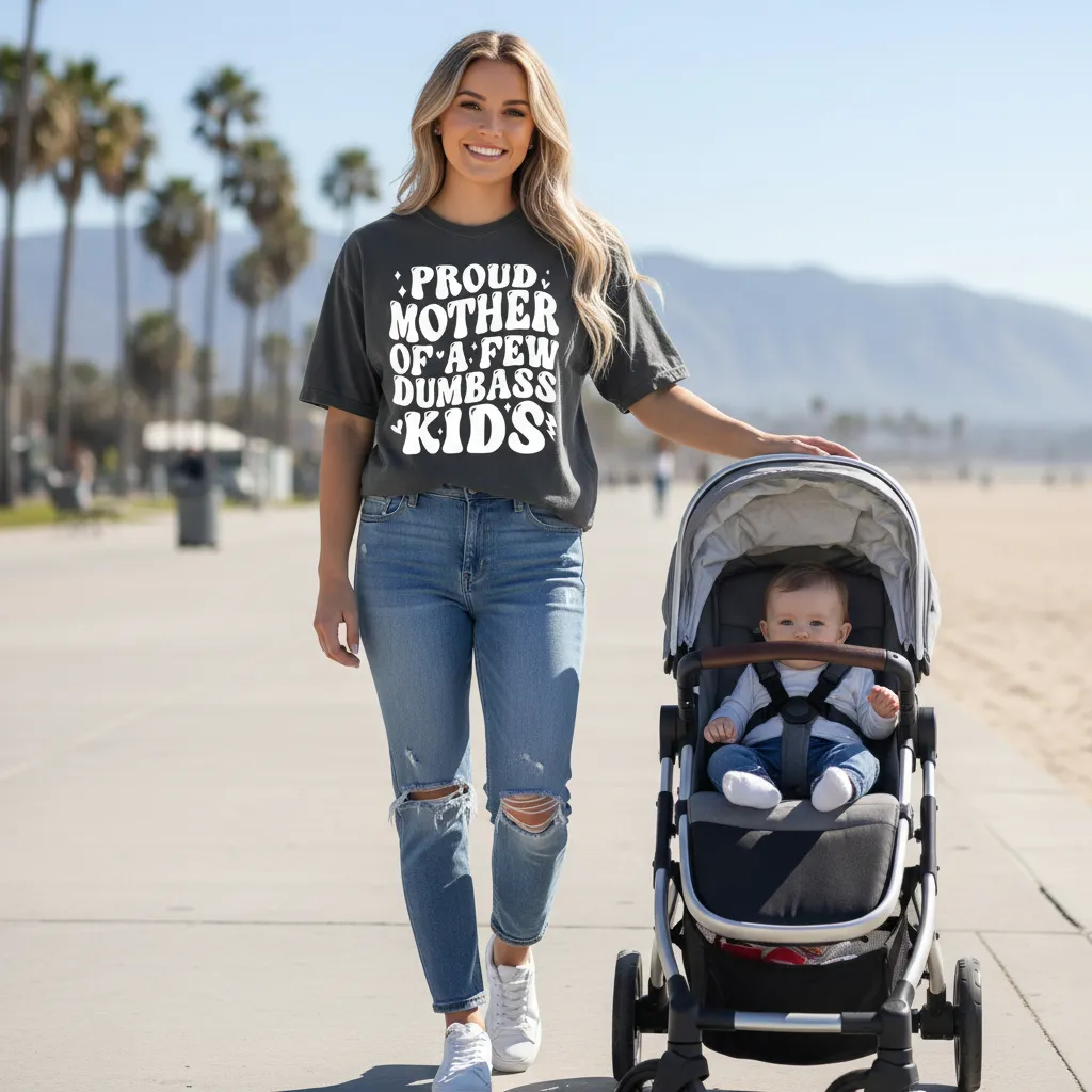 Proud Mother Dumbass Kids Tshirt Best Mom Vibes Tee Gift For Mom