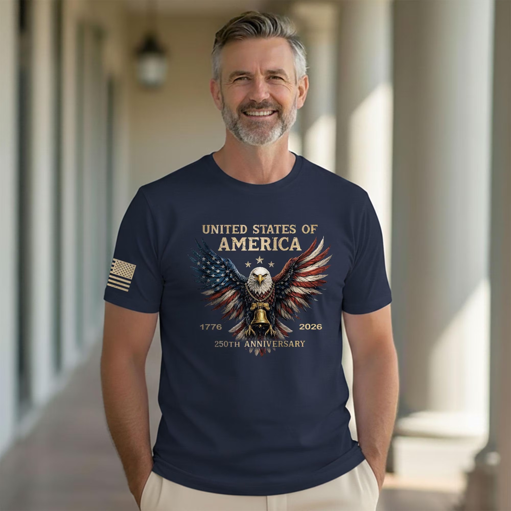 Retro 250th Anniversary of The United States Shirt USA Independence Day Tee Father's Day Gift