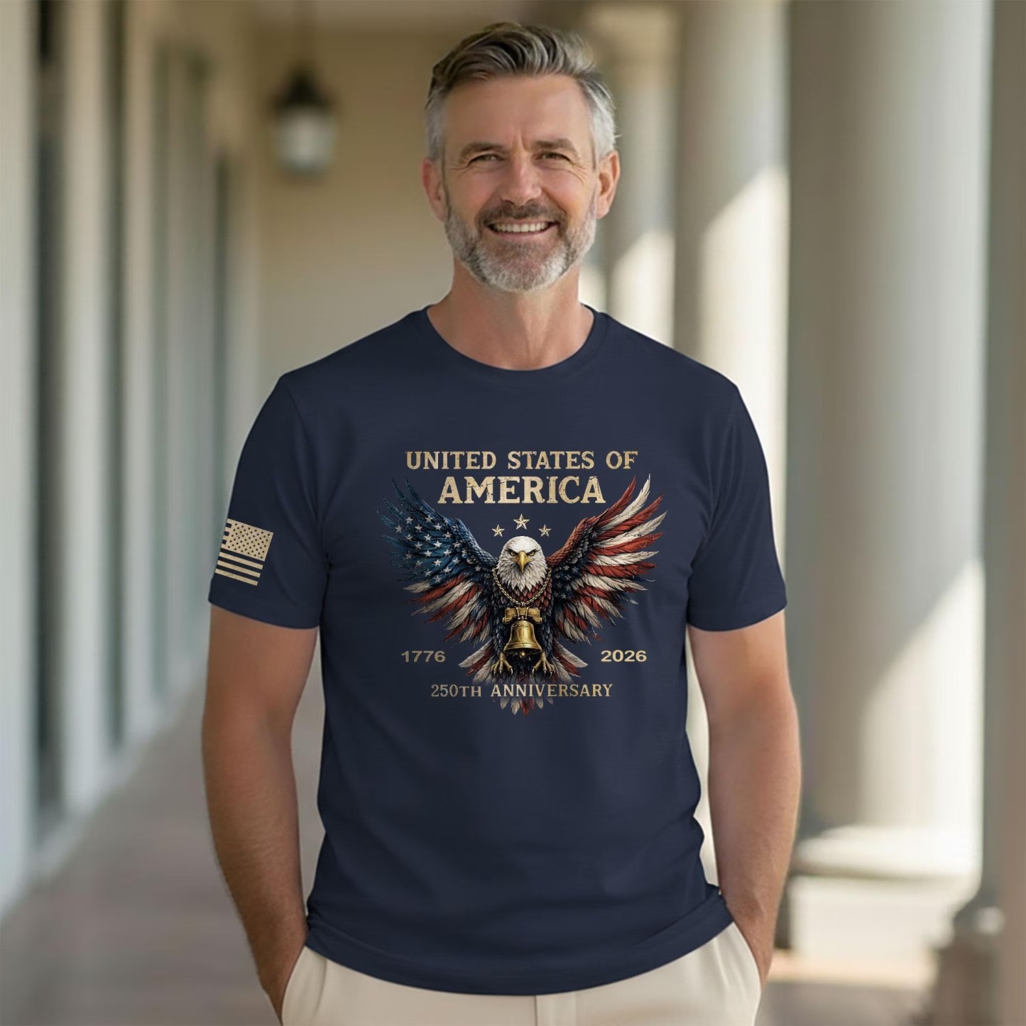 Retro 250th Anniversary of The United States Shirt USA Independence Day Tee Father's Day Gift