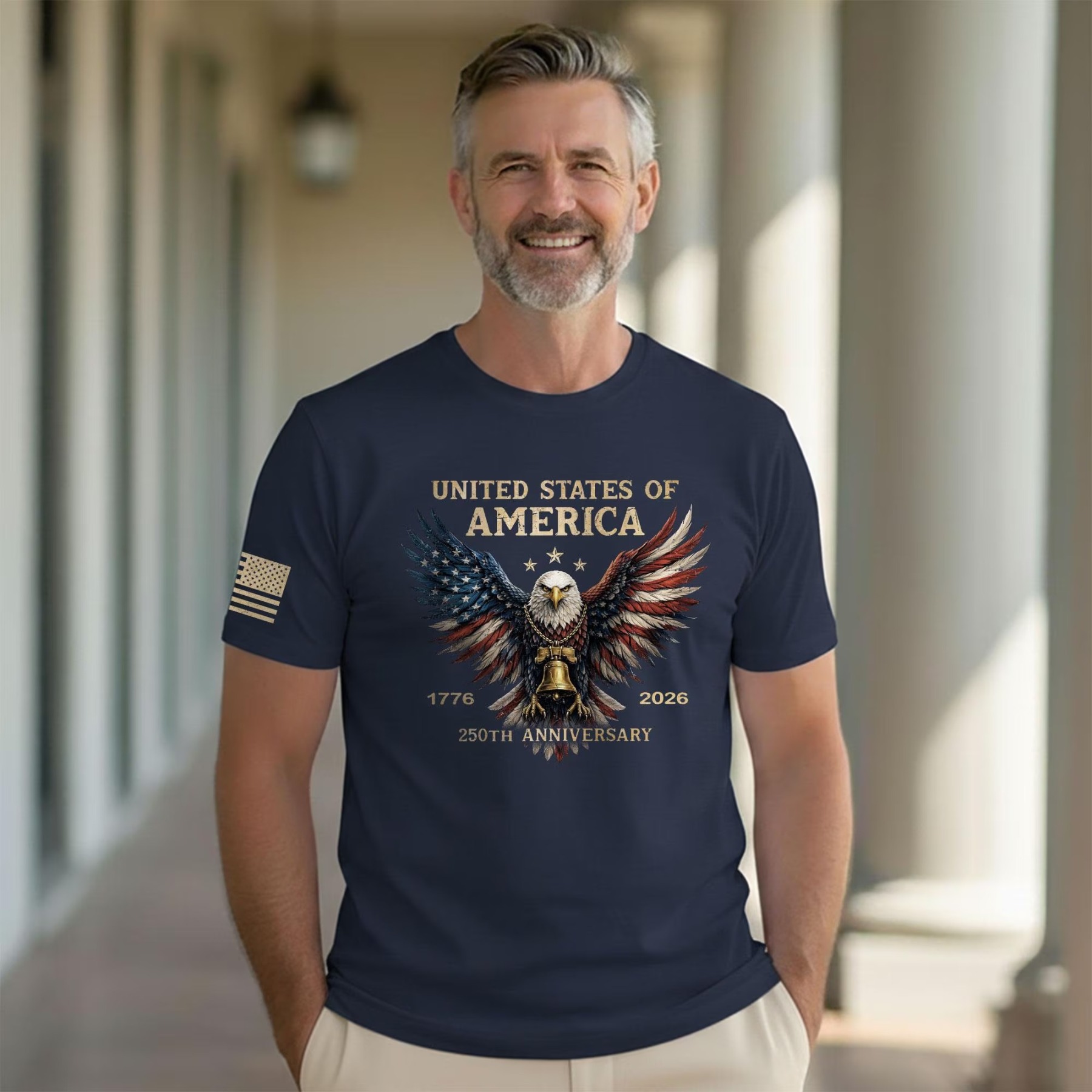 Retro 250th Anniversary of The United States Shirt USA Independence Day Tee Father's Day Gift