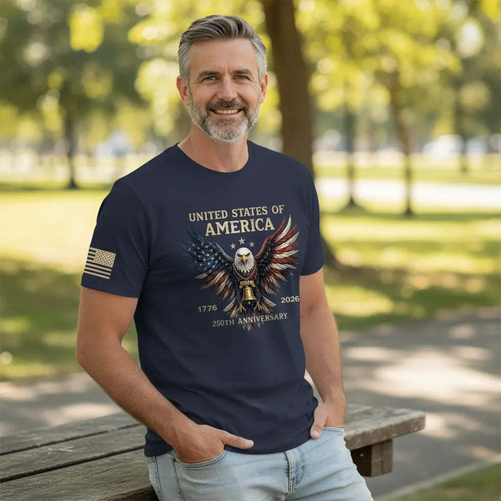 Retro 250th Anniversary of The United States Shirt USA Independence Day Tee Father's Day Gift