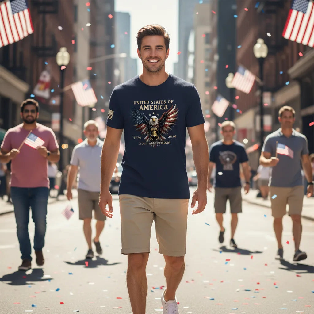 Retro 250th Anniversary of The United States Shirt USA Independence Day Tee Father's Day Gift