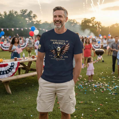 Retro 250th Anniversary of The United States Shirt USA Independence Day Tee Father's Day Gift