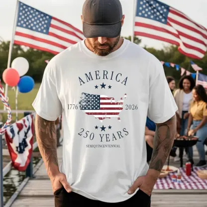America 250th Anniversary Shirt Patriotic Tee Semiquincentennial 1776–2026 Fourth of July Apparel Father's Day Gift