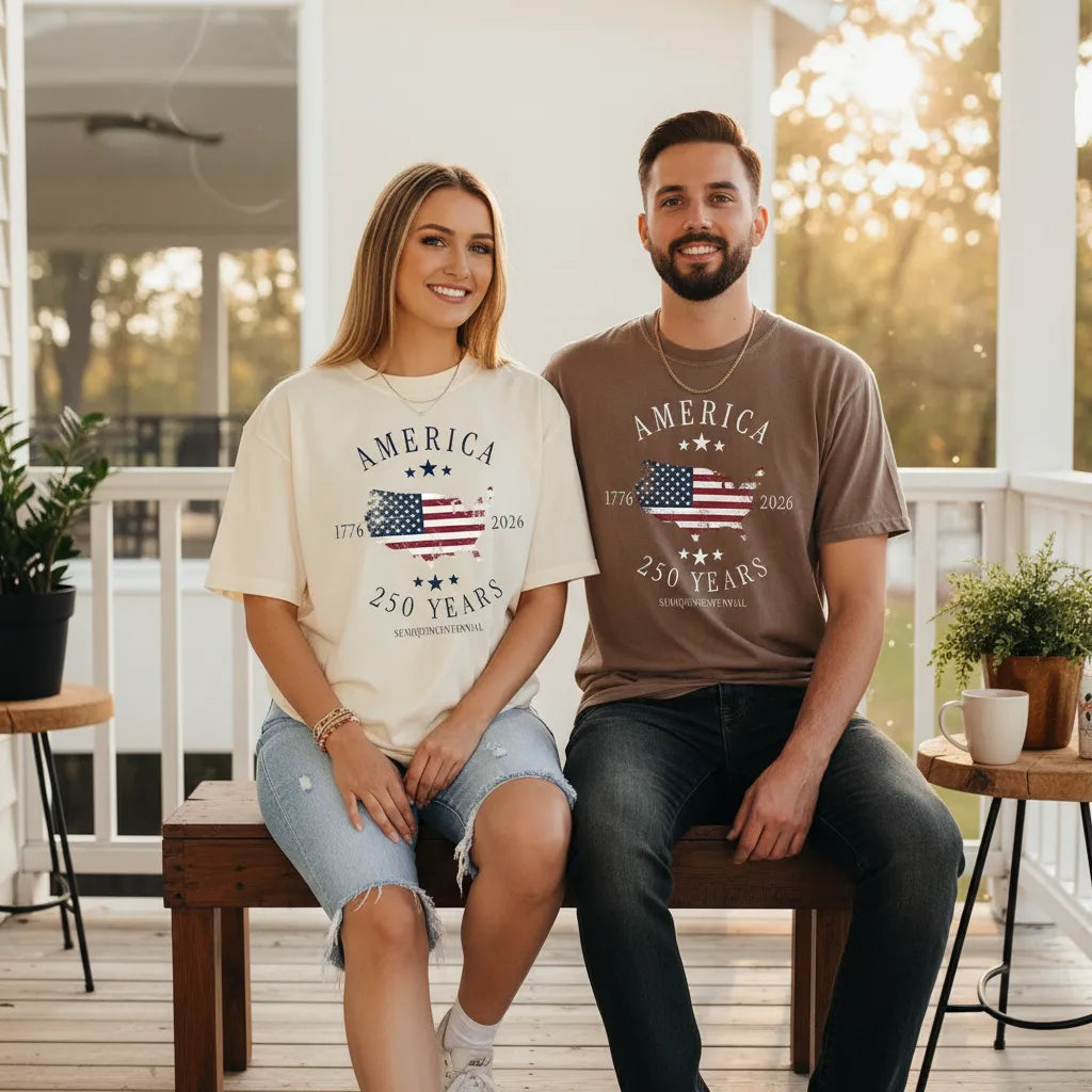 America 250th Anniversary Shirt Patriotic Tee Semiquincentennial 1776–2026 Fourth of July Apparel Father's Day Gift