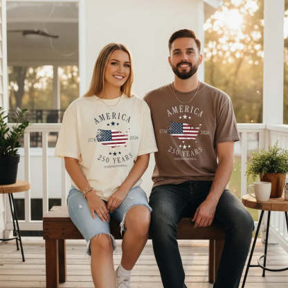 America 250th Anniversary Shirt Patriotic Tee Semiquincentennial 1776–2026 Fourth of July Apparel Father's Day Gift