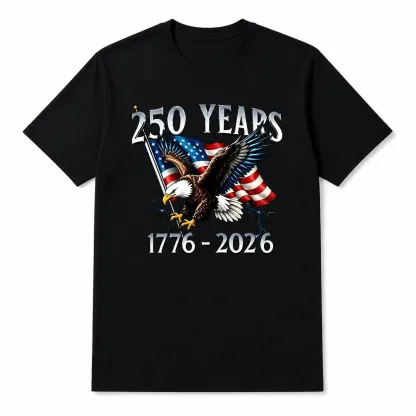 America 250th Anniversary Shirt Patriotic Tee with Eagle Pattern Forth of July Fit Father's Day Gift