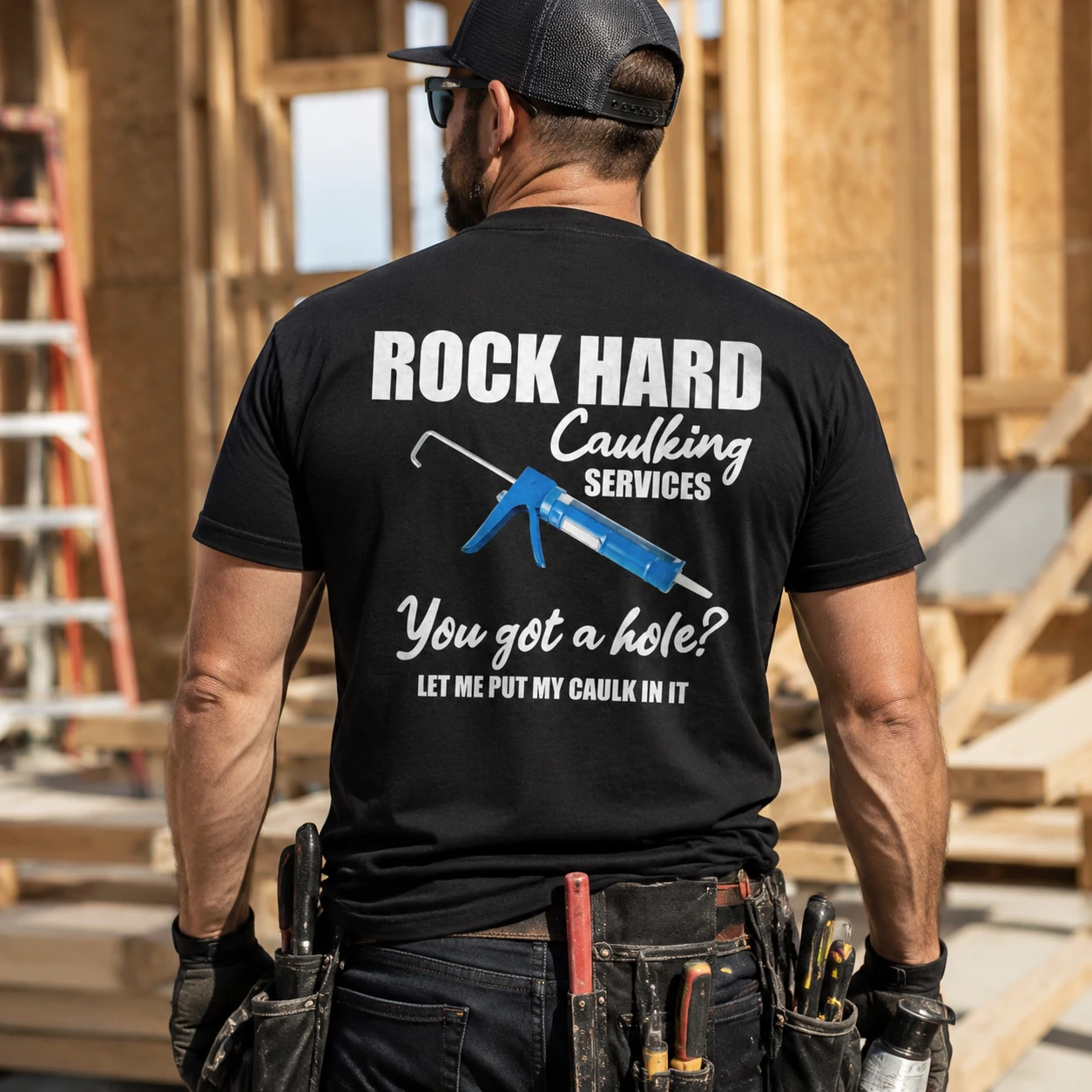 Outrageous Rock Hard Caulking Services - Put My Caulk In It Graphic Tee