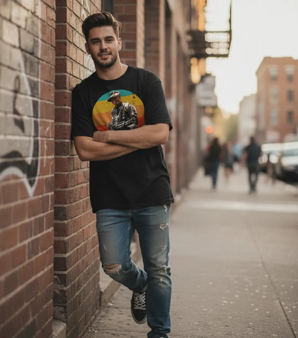 The Retro Sunset No Time To Bleed Action Movie Tee