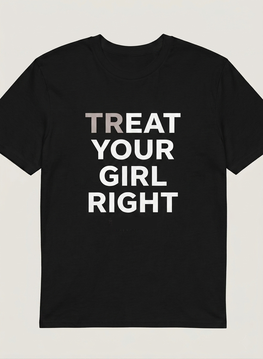 Funny Double Entendre Treat Your Girl Right Tee