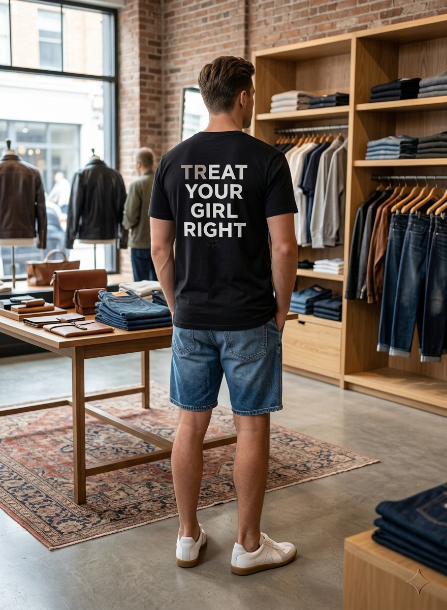 Funny Double Entendre Treat Your Girl Right Tee