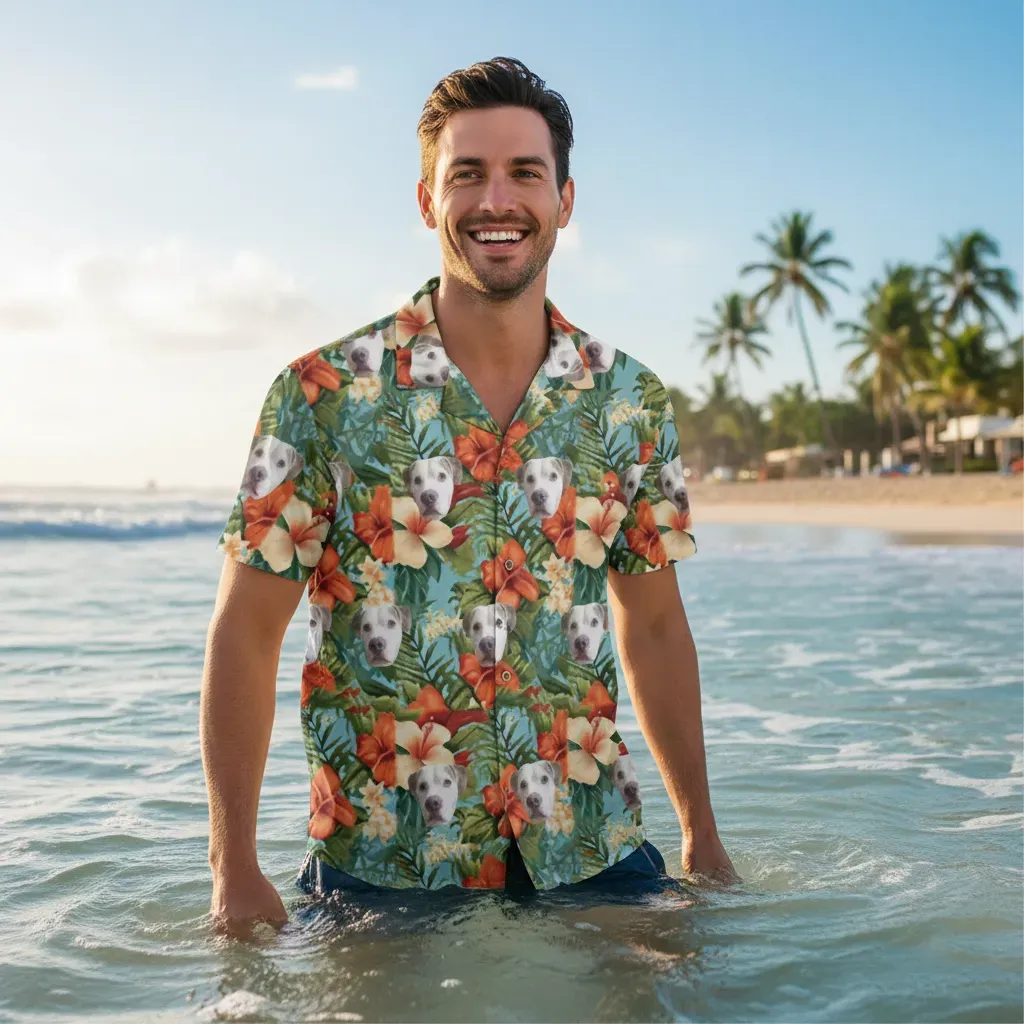 Personalized Face Hawaiian Shirt Gifts for Dad