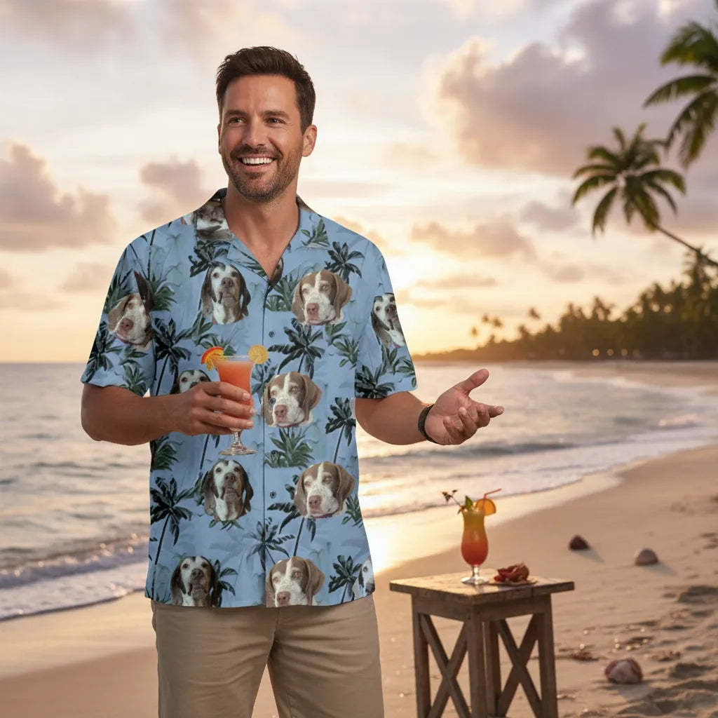 Personalized Face Hawaiian Shirt Gifts for Him Summer Beach Party