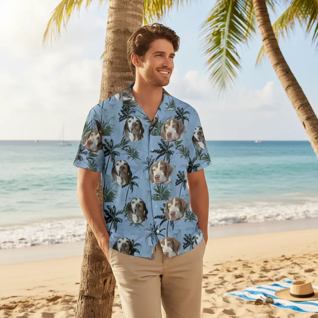 Personalized Face Hawaiian Shirt Gifts for Him Summer Beach Party