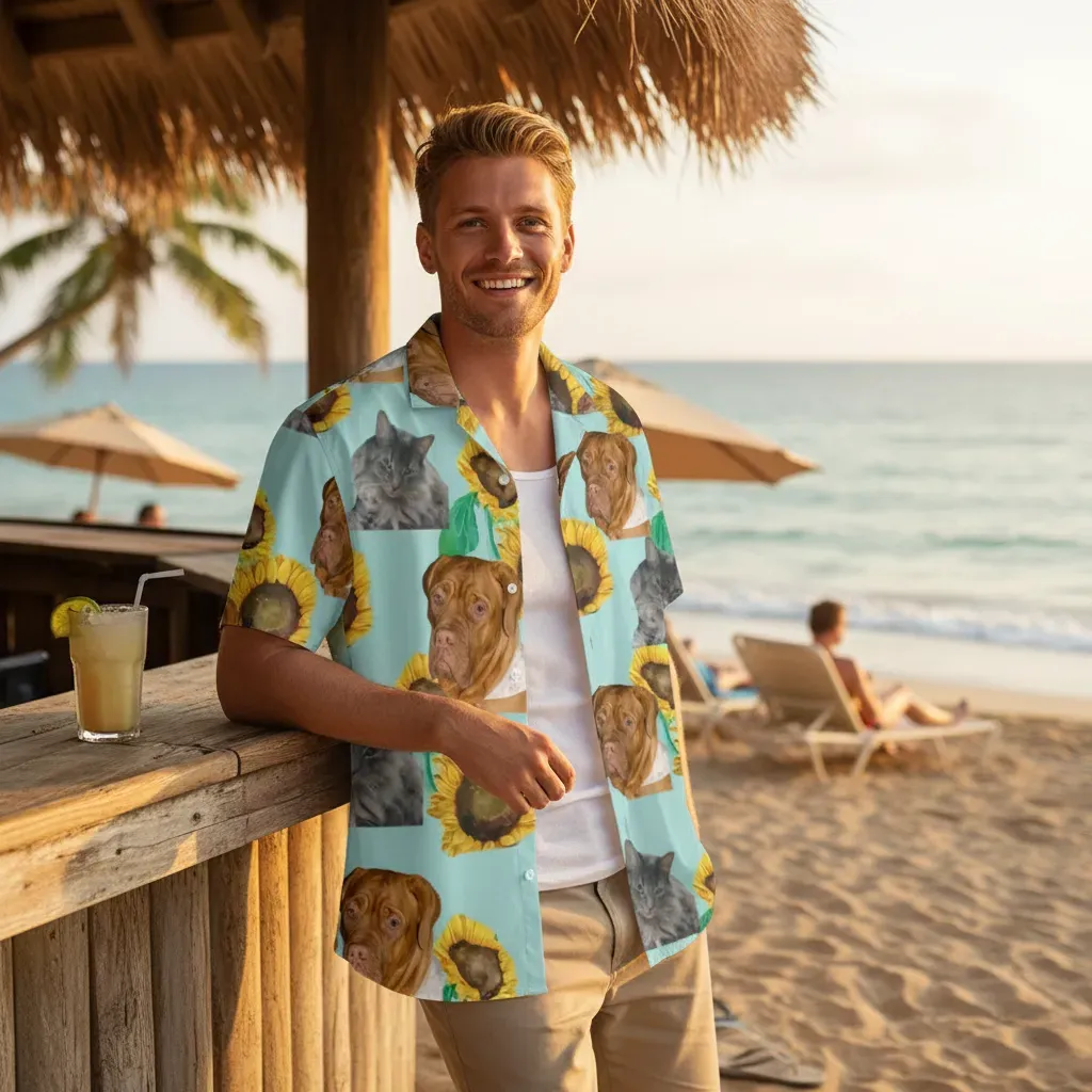 Personalized Face Hawaiian Shirt Vacation Style Shirt Funny Gift for Him