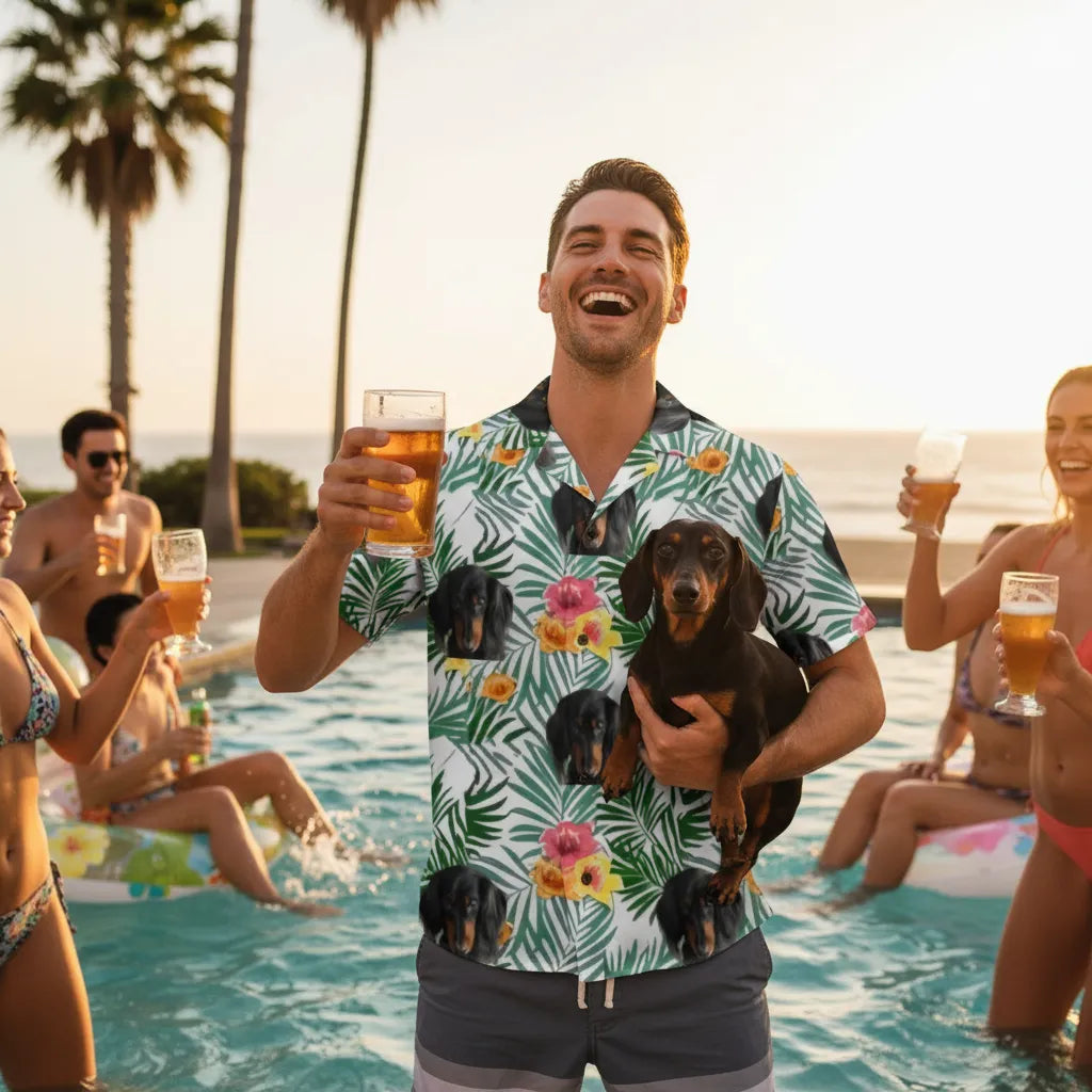 Personalized Face Hawaiian Shirt Pool Party Essential Funny Gift for Him
