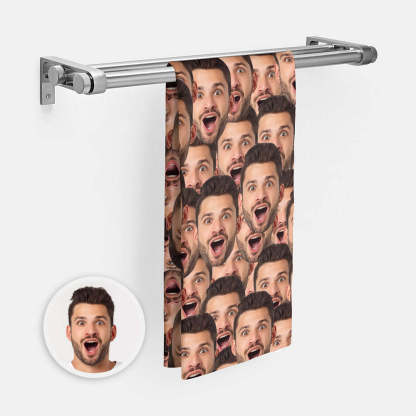 Personalized Face Photo Seamless Towel Funny Gift