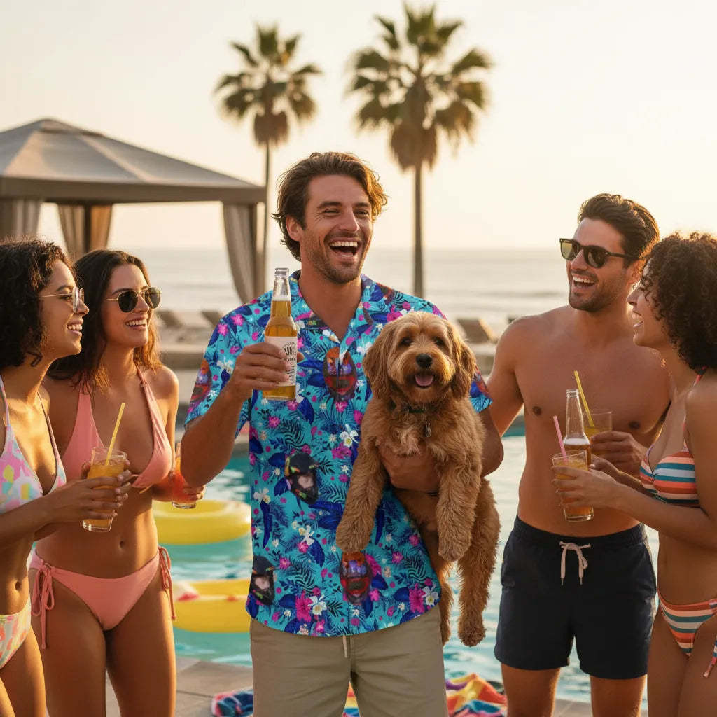 Personalized Face Hawaiian Shirt Beach Party Hilarious Shirt Funny Gift for Him