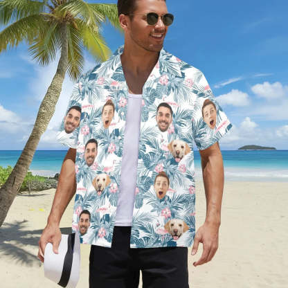 Personalized Face Hawaiian Shirt Beach Party Vocation Shirt Father's Day Gift