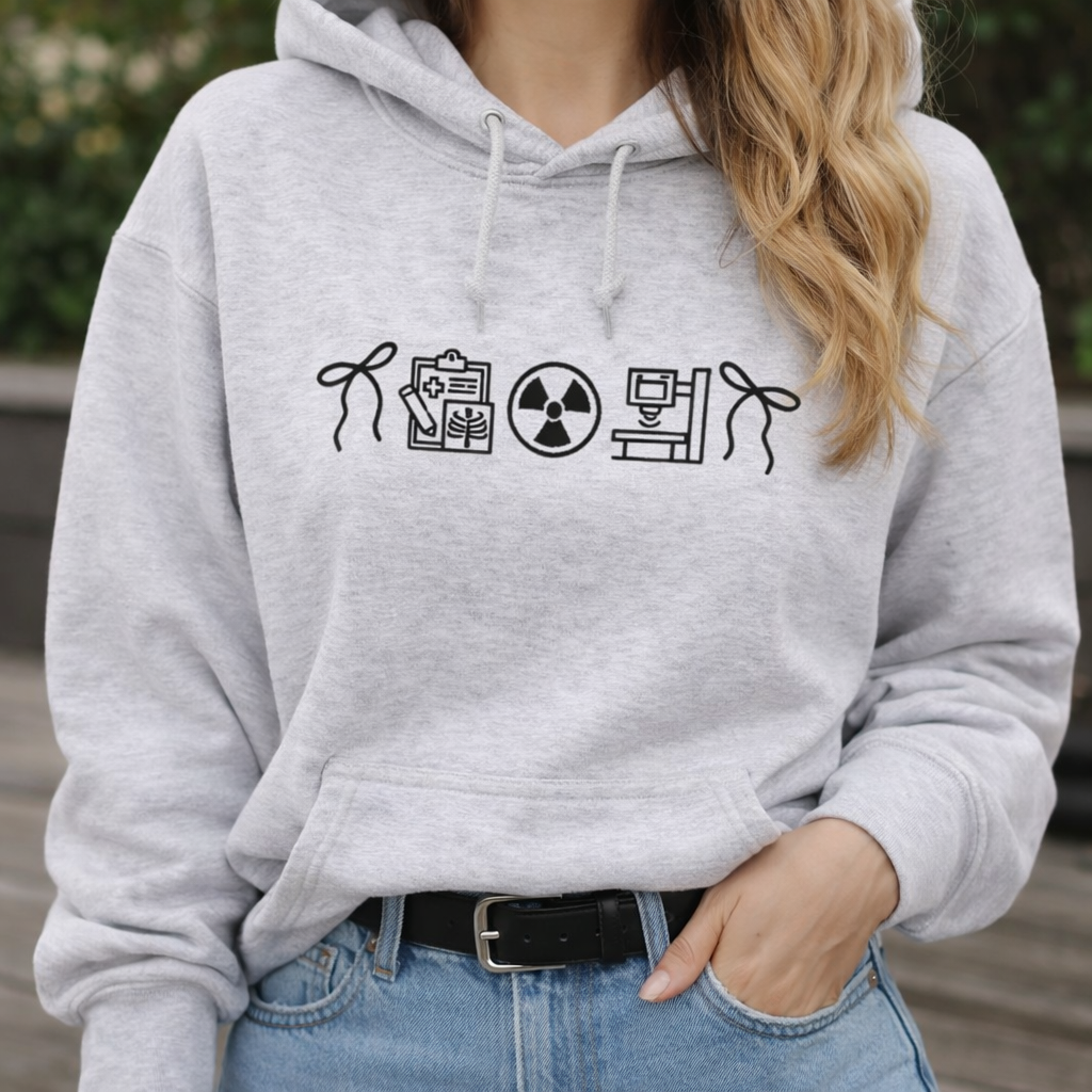 Embroidered Medical Lab Science Sweatshirt Minimalist Nurse Icon Hoodie
