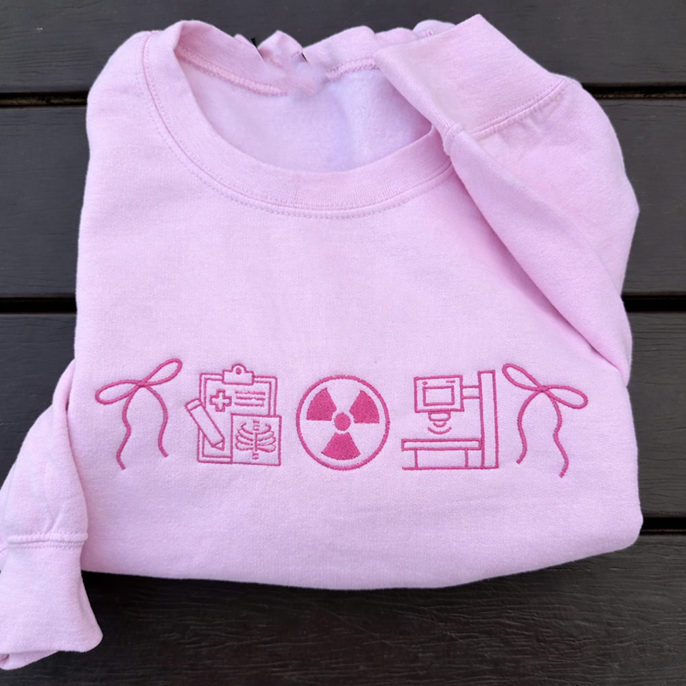 Embroidered Medical Lab Science Sweatshirt Minimalist Nurse Icon Hoodie